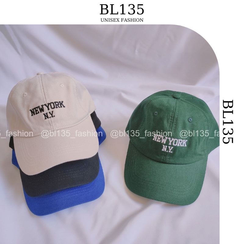 Mũ kết vải nam nữ thể thao thời trang Ulzzang thêu chữ Newyork - BL135
