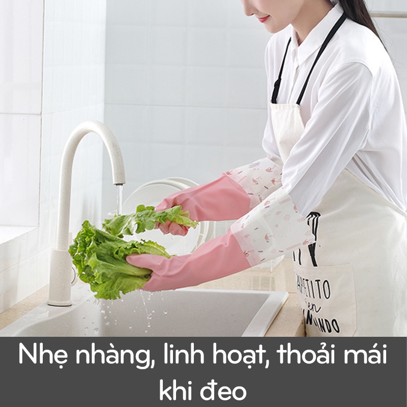 Găng Tay Cao Su Rửa Bát Chén, Bao Tay Nấu Ăn Làm Bếp Co Giãn Chống Thấm - Nhatot-PBVS0006