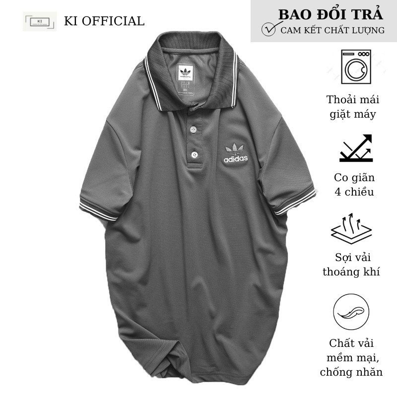 Áo POLO Nam Cổ bẻ màu xám Việt Nam Xuất Khẩu Cao Cấp, chất thun cá sấu cotton, thanh lịch, sang trọng, nam tính