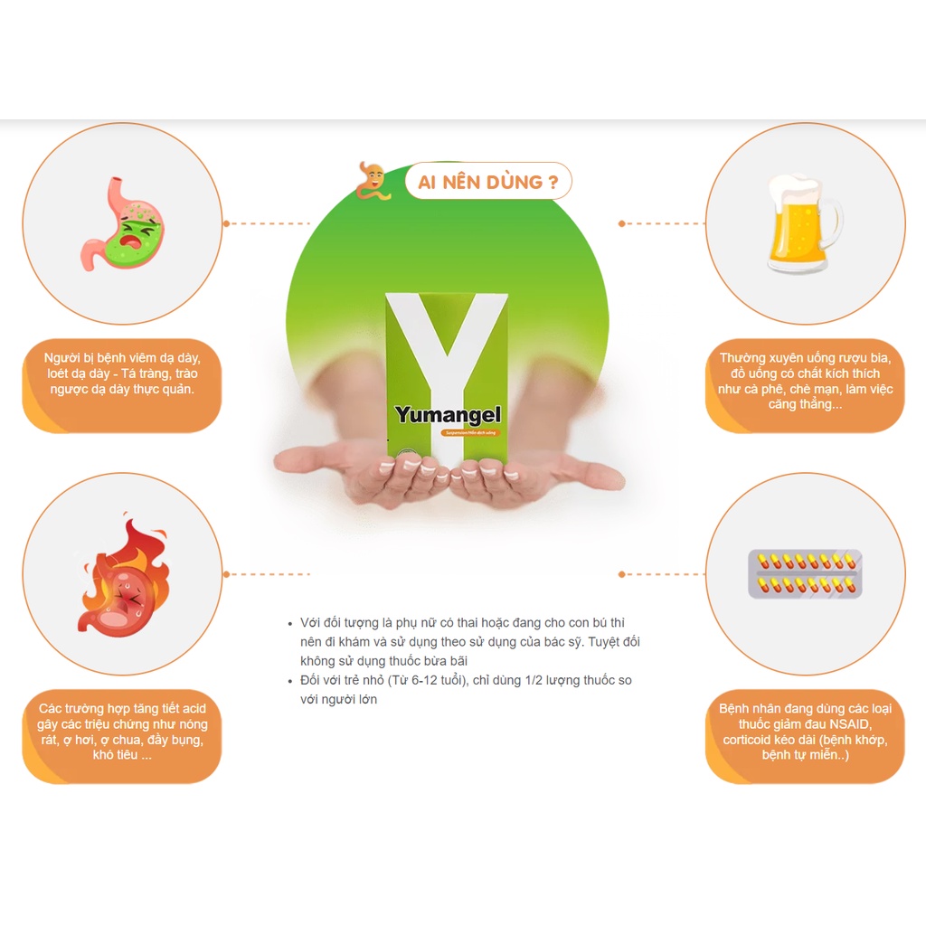 Sữa dạ dày Yumangel hộp 20 gói