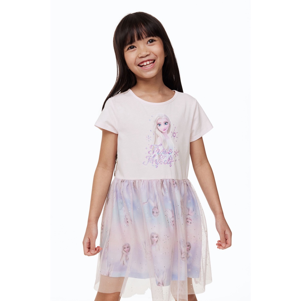 Váy bé gái lớn kid váy công chúa elsa, ngựa HM