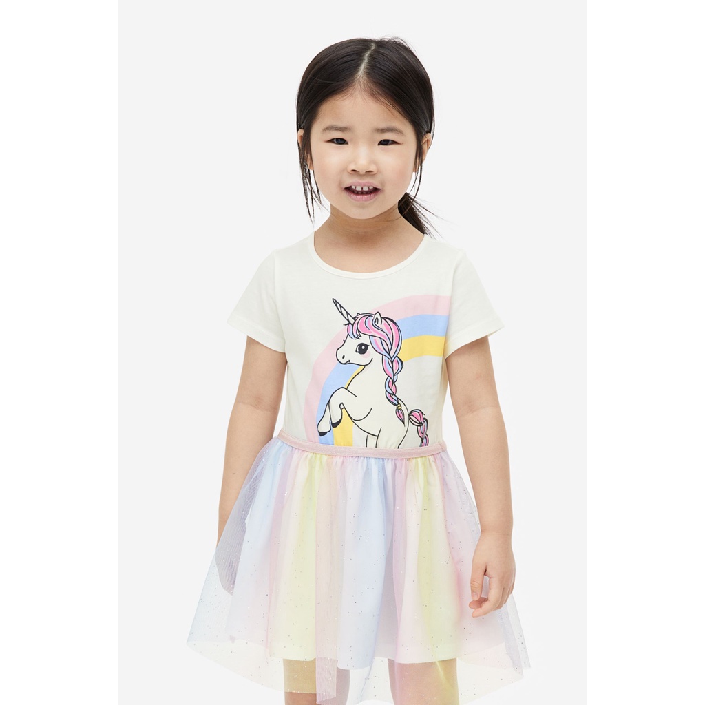 Váy bé gái lớn kid váy công chúa elsa, ngựa HM