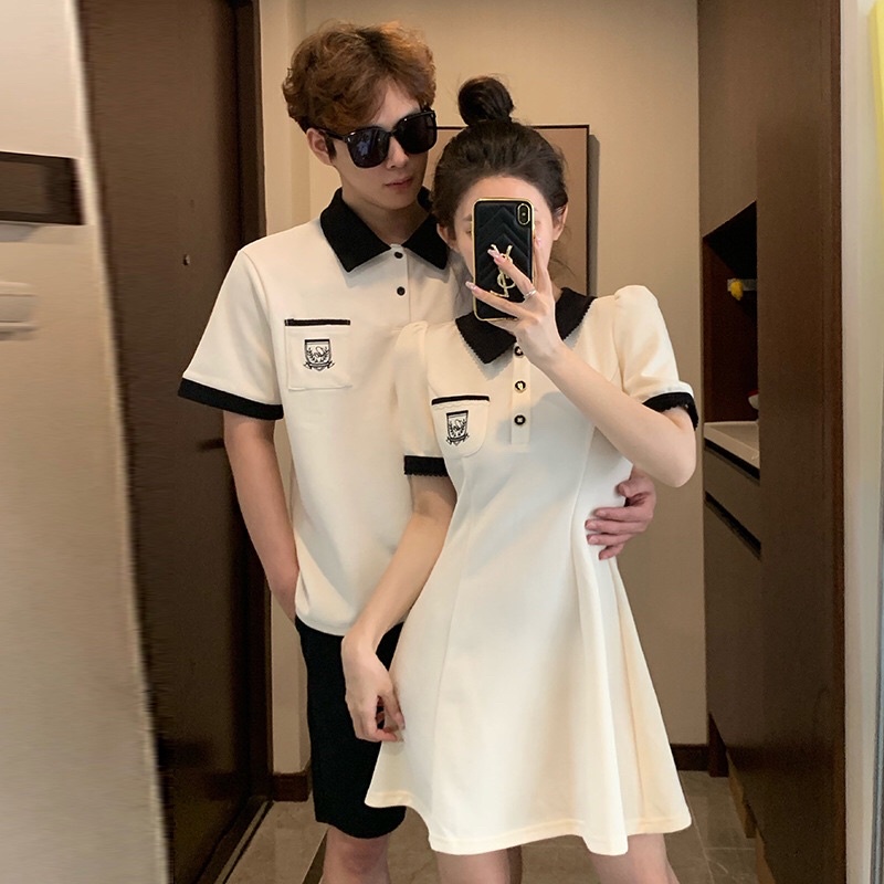 SET VÁY ÁO POLO TÚI NGỰC VIỀN