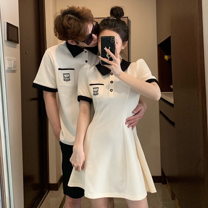 SET VÁY ÁO POLO TÚI NGỰC VIỀN