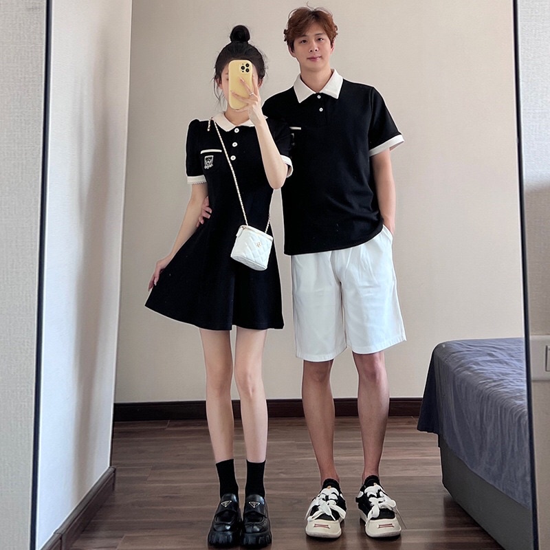 SET VÁY ÁO POLO TÚI NGỰC VIỀN