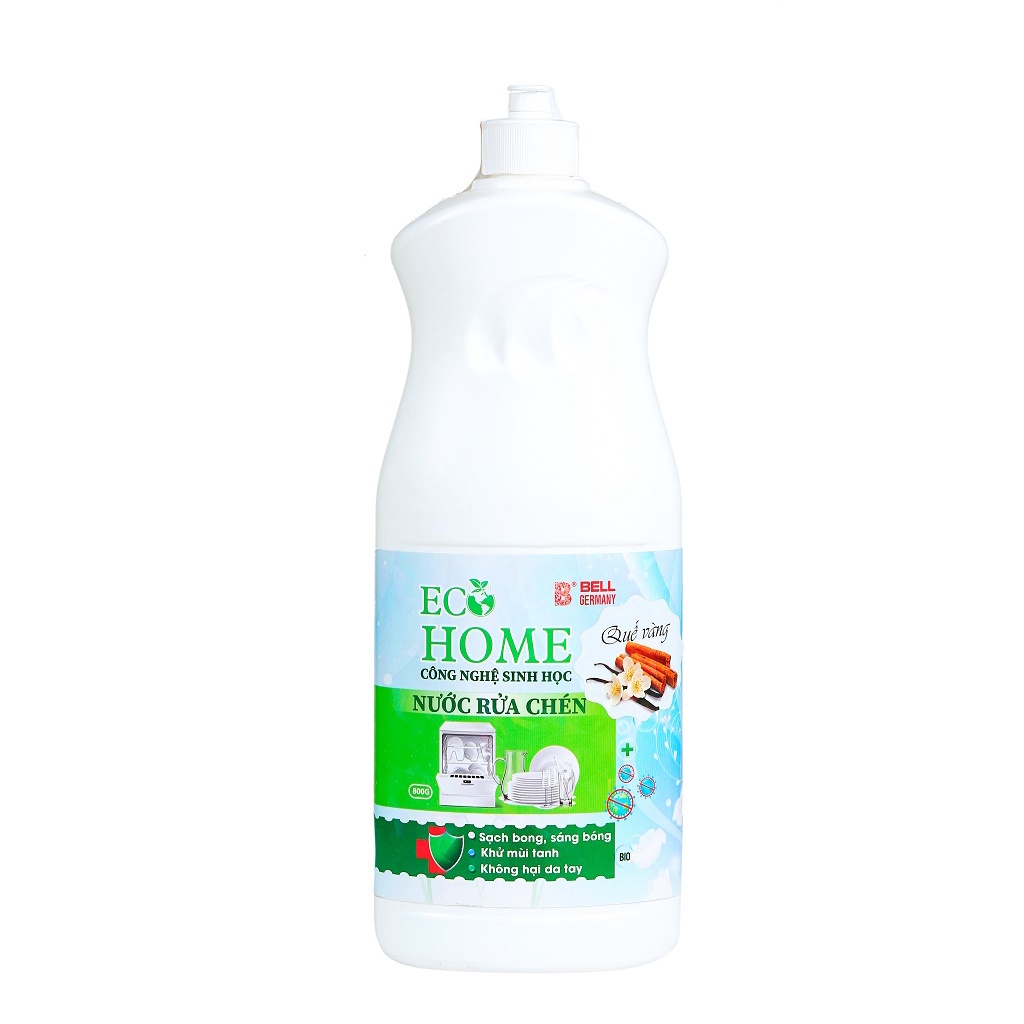 Nước Rửa Chén Công Nghệ Sinh Học ECOHOME 800g Chiết Xuất Chanh Quế Giúp Sạch Vi Khuẩn Bám Bẩn Trên Chén Đĩa