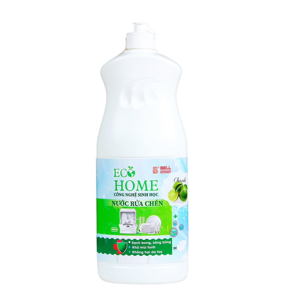 Nước Rửa Chén Công Nghệ Sinh Học ECOHOME 800g Chiết Xuất Chanh Quế Giúp Sạch Vi Khuẩn Bám Bẩn Trên Chén Đĩa