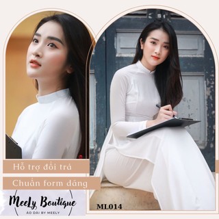 Áo Dài Học Sinh cấp 3, Áo dài kỉ yếu lụa cổ vuông by MeeLy ML014