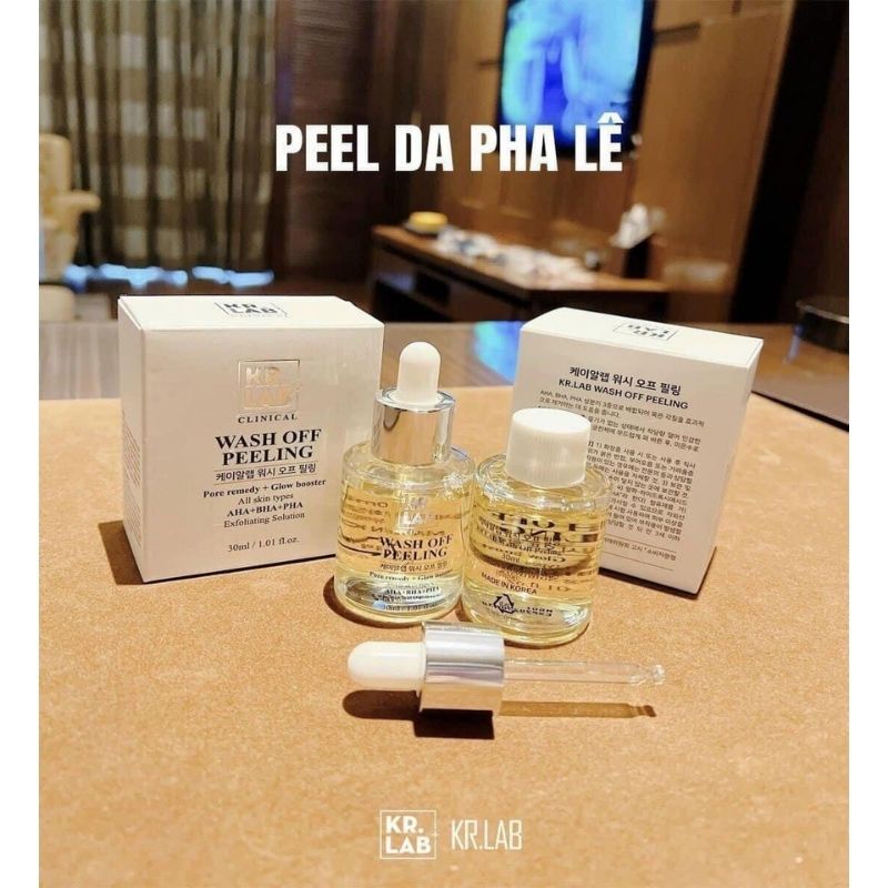 Tinh chất Peel da pha lê KR.LAB+ 30ml Hàn Quốc giúp căng bóng,sáng da, tẩy tế bào chết, se khít lỗ chân lông