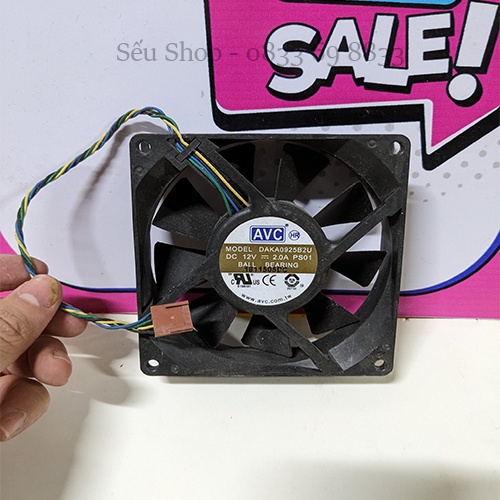 Quạt tản nhiệt Fan AVC 12v 9cm 2A hút thổi rất mạnh