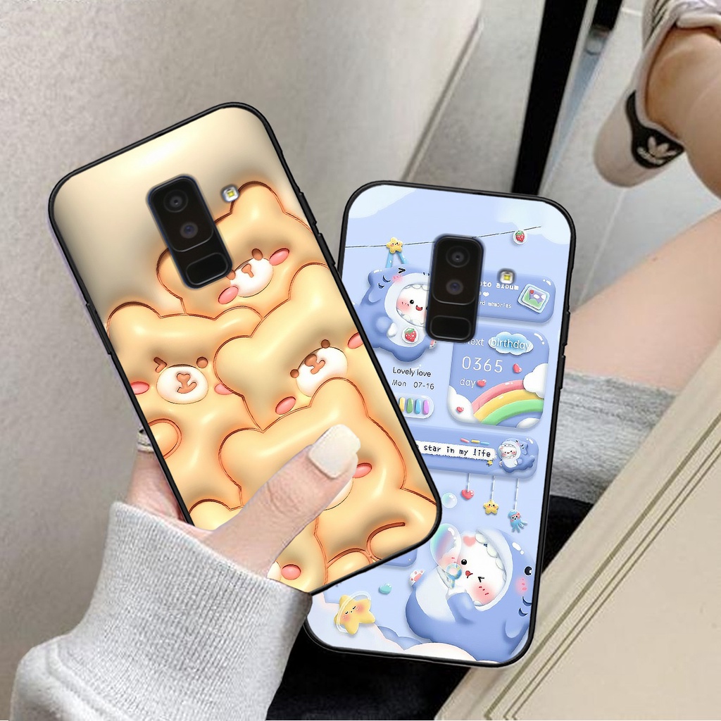 Ốp lưng Samsung A6 2018 / A6 Plus / A6+ in phẳng hình gấu hot trend cute