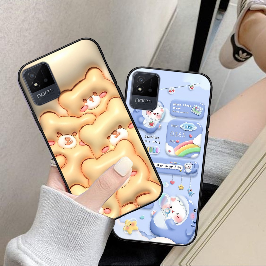 Ốp lưng Realme Narzo 50i / narzo 50a prime / norza 30a in phẳng hình gấu hot trend cute