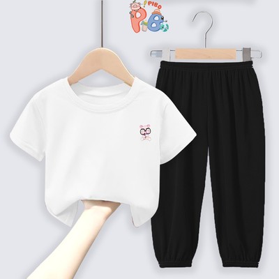 Quần Dài Bé Gái Bé Trai Dáng Bomber Chất Tăm Lạnh, Áo Thun Cotton Tàu IN Hình Bò Sữa Nhỏ BabyBoo - PiBo Store