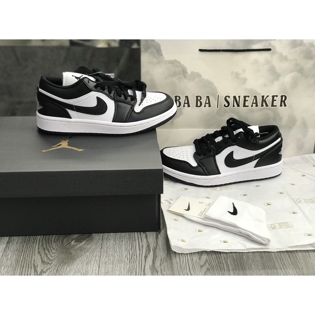 Siêu Phẩm Giày Thể Thao Sneaker J/D Panda Low Bản Da Trơn Cao Cấp +Tặng Tất