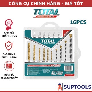 Total bộ 16 mũi khoan sắt thép, bê tông & mũi bắt vít tacsd3165
