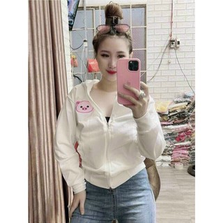 Áo khoác chống nắng,áo khoác có mũ che nắng thêu heo 2 màu