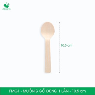 Fmg1 - combo 200 thìa gỗ 10.5 cm dùng 1 lần - muỗng gỗ ngắn dùng 1 lần tiện lợi thân thiện môi trường