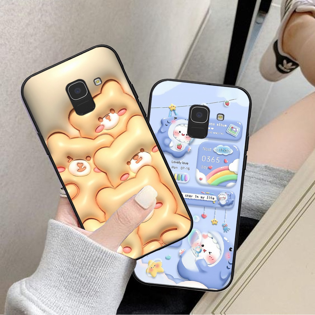 Ốp lưng Samsung J6 2018 / J6 Plus / J8 / J6+ in phẳng hình gấu  hot trend cute