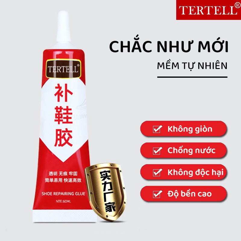 Keo dán, sửa giày dép TERTELL siêu dính siêu bền, chống nước tốt, an toàn, không độc hại tuýp 45ml