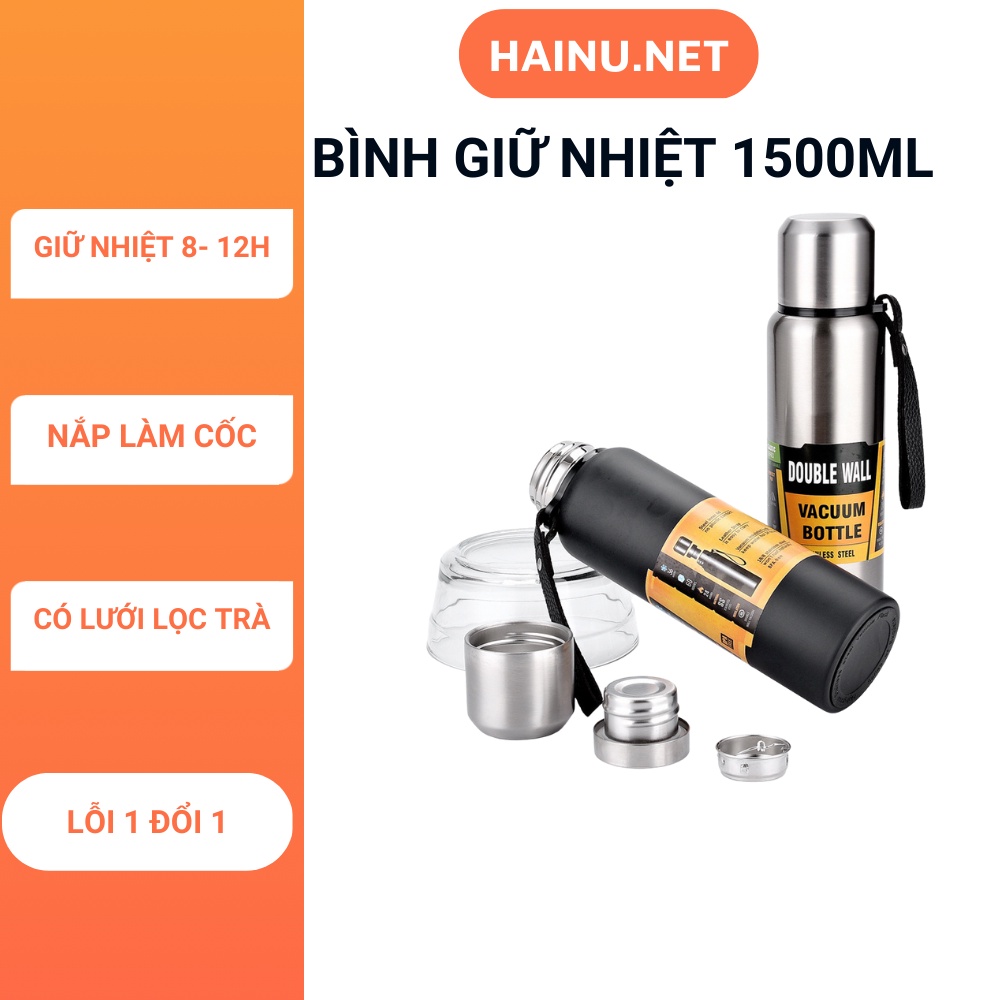 Bình giữ nhiệt 1500ml bằng inox, Ly giữ nhiệt 1500ml Hải Triều Sports