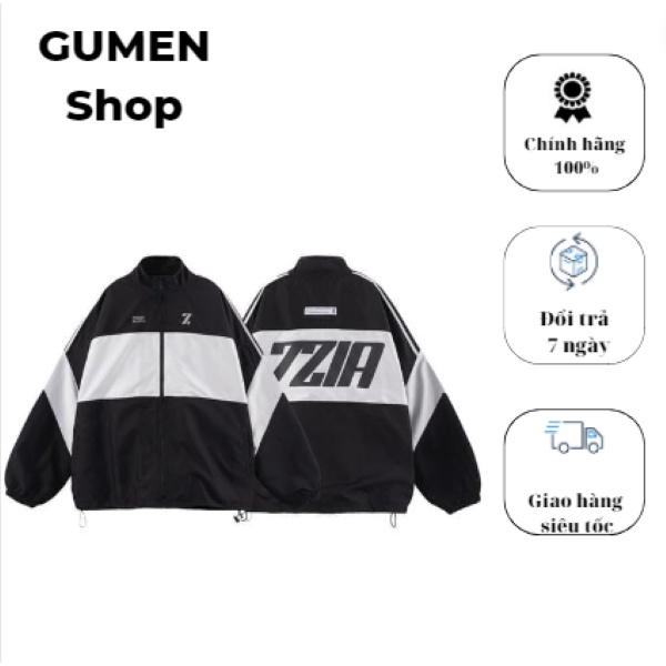 Áo khoác dù 7ZIA nam nữ chất vải dù gió 2 lớp form rộng cổ đứng cao cấp _ GUMEN AD 70