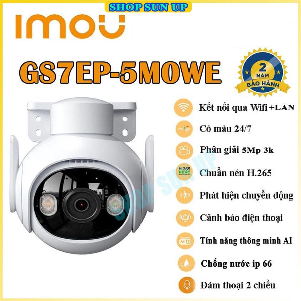 CAMERA WIFI IMOU IPC-GS7EP-5M0WE ĐỘ NÉT 5MP 3K CÓ MÀU BAN ĐÊM XOAY 360 ĐÀM THOẠI 2 CHIỀU