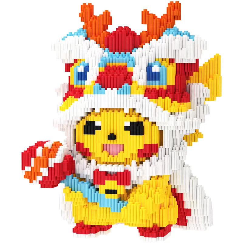 ldtoys lắp ráp lego đầu lân cỡ lớn 27cm xếp hình Đồ chơi lắp ráp mô hình nano 3D dễ thương