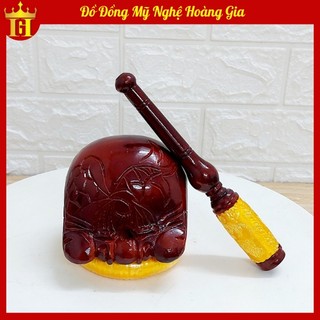Mõ Mít Tụng Kinh 4 inch Tặng Kèm Dùi Đệm Bọc Gấm