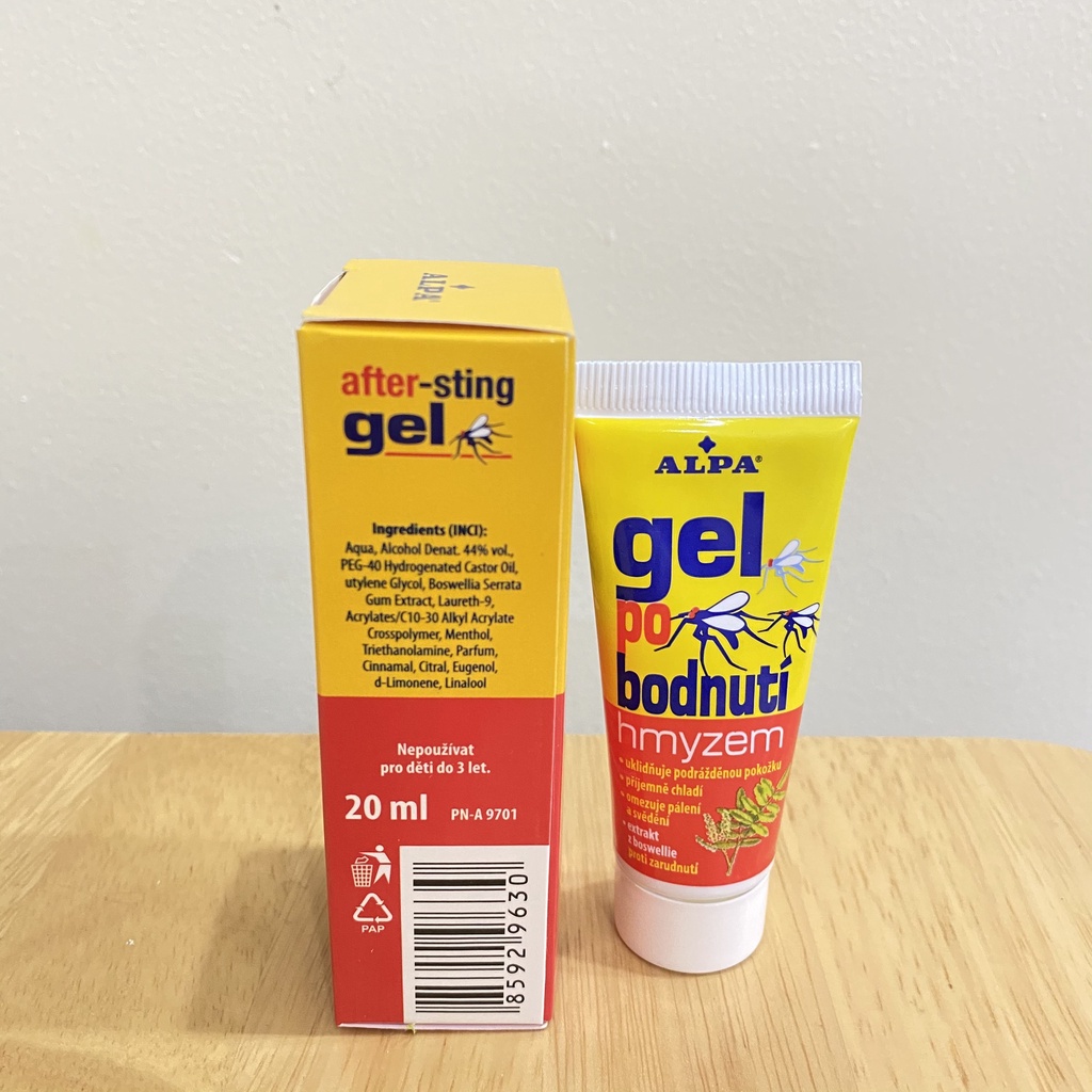Gel bôi muỗi đốt côn trùng cắn cho trẻ em After Sting Gel tuýp 20ml - Hàng Séc