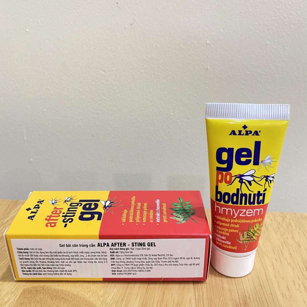 Gel bôi muỗi đốt côn trùng cắn cho trẻ em After Sting Gel tuýp 20ml - Hàng Séc