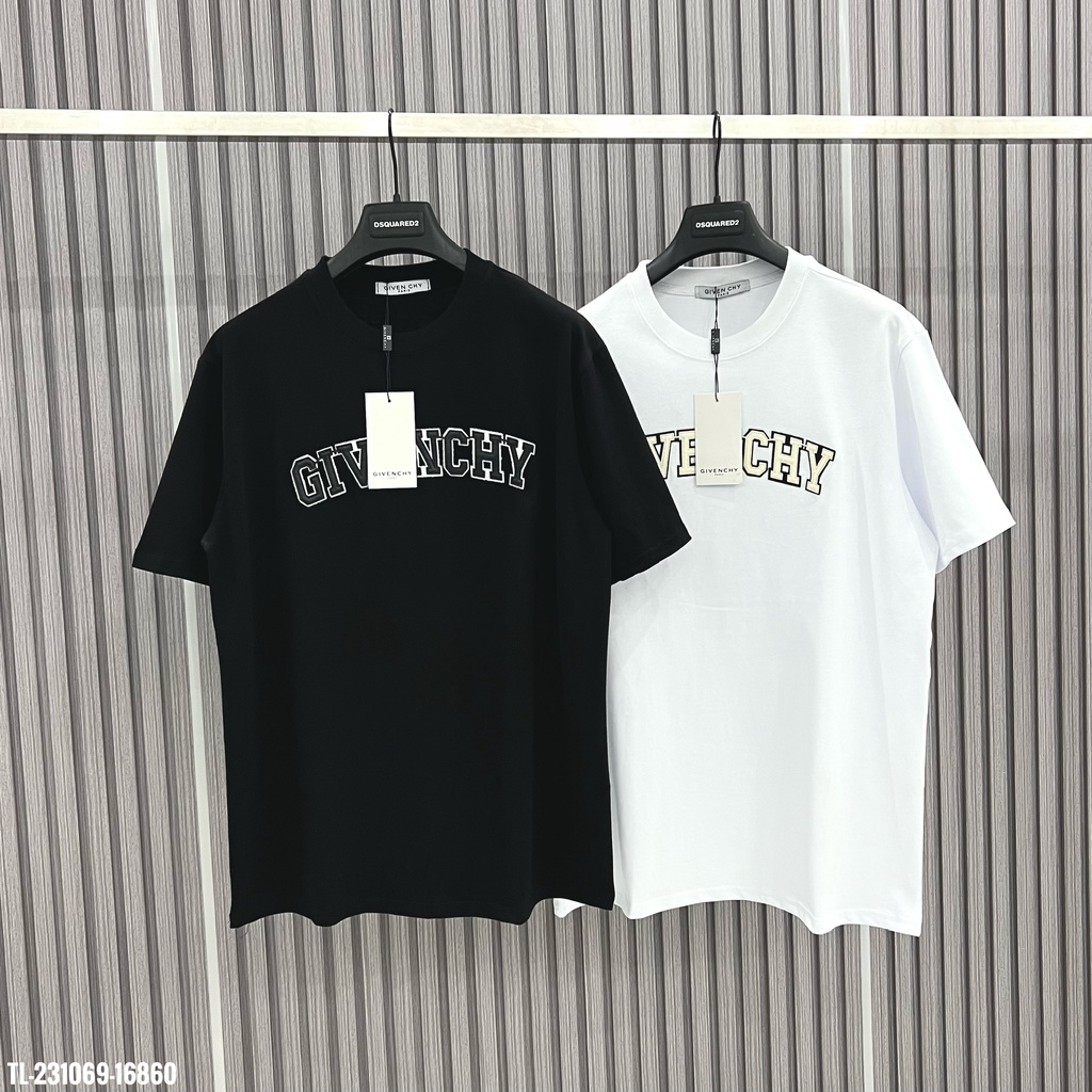 🔥Hot🔥Áo thun Givenchy thêu chữ da thiết kế hot trend Nam nữ New 2023