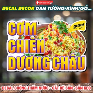 Decal Trang Trí Cơm Chiên Dương Châu 🍓𝑭𝒓𝒆𝒆𝒔𝒉𝒊𝒑 Hình Dán Cơm Chiên, Trang Trí Quán Ăn, Quán Cơm, Chống Nước