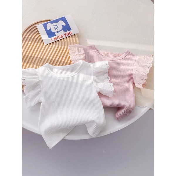 Áo thun cộc tay cánh tiên xinh xắn dễ mix đồ cho bé gái , phong cách Hàn Quốc ,EK402