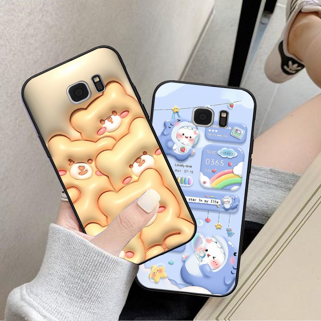 Ốp lưng Samsung S6 / S6 EDGE / S7 / S7 EDGE in phẳng hình gấu  hot trend cute