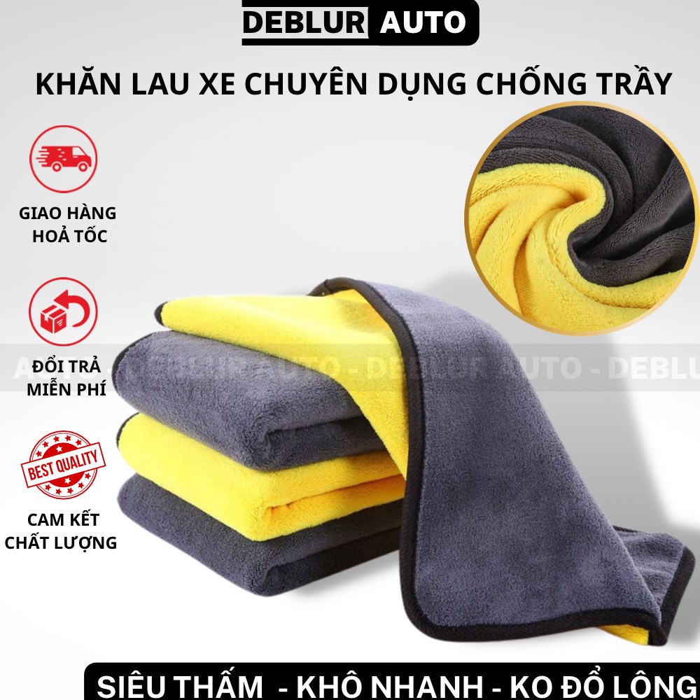 Khăn lau xe ô tô siêu sạch, khăn lau xe sợi microfiber mềm mịn thấm hút nước tốt chuyên dụng lau xe hơi, ô tô, xe máy.