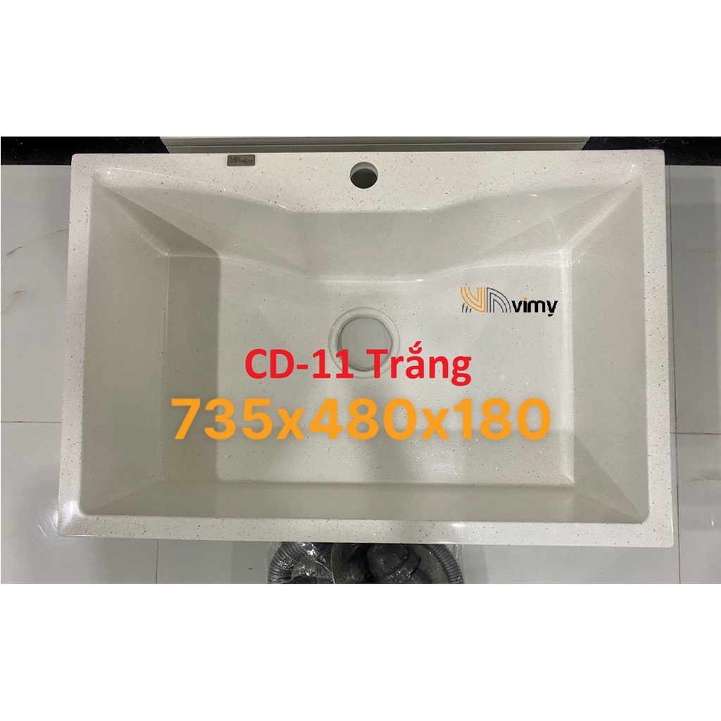 Chậu rửa chén đá nhân tạo giá rẻ [1 hộc + Tặng kèm bộ xả]