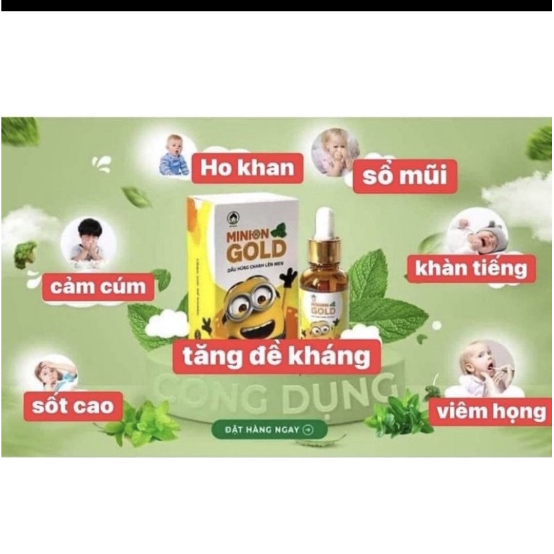 Dầu húng chanh lên men Minion Gold 30ml hết ho đờm, khò khè và tăng đề kháng