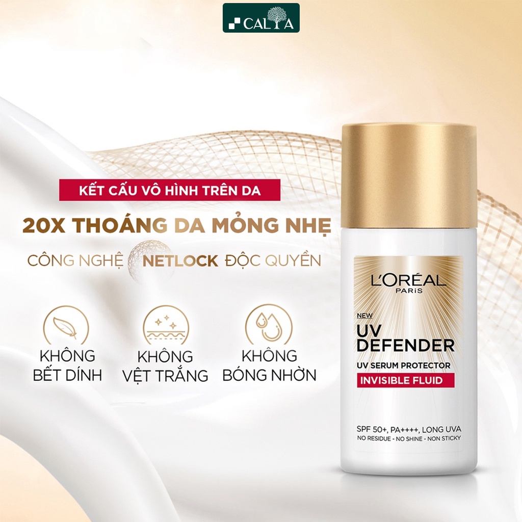 Kem Chống Nắng L'oreal X20 Thoáng Da, Mỏng Nhẹ, Bảo Vệ Tối Ưu - L’oreal Paris Uv Defender Serum SPF 50+ PA ++++ 50ml