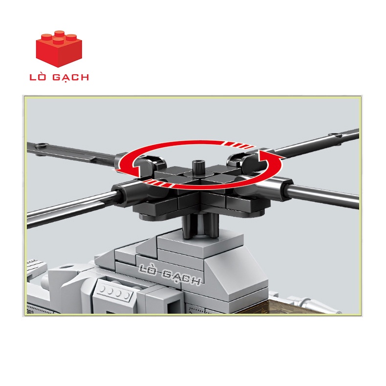 Bộ xếp hình Kazi - Máy bay trực thăng AH 1Z Viper quân đội Mỹ