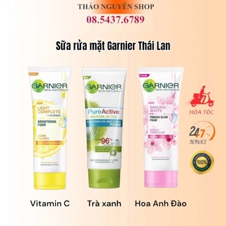 Sữa rửa mặt Garnier Thái Lan 100ml | Trà Xanh - Sakura - Vitamin C