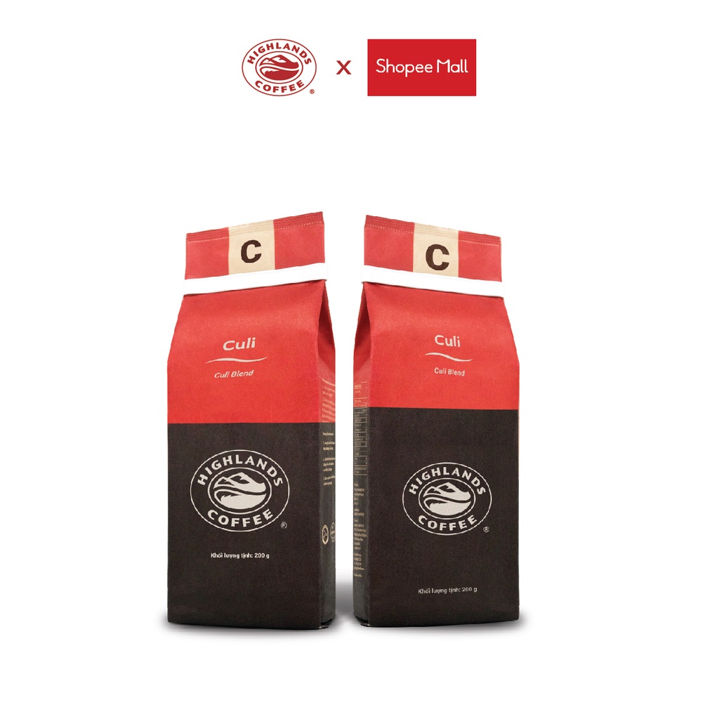 Combo 2 gói Cà Phê Rang Xay Culi Highlands Coffee 200g/gói