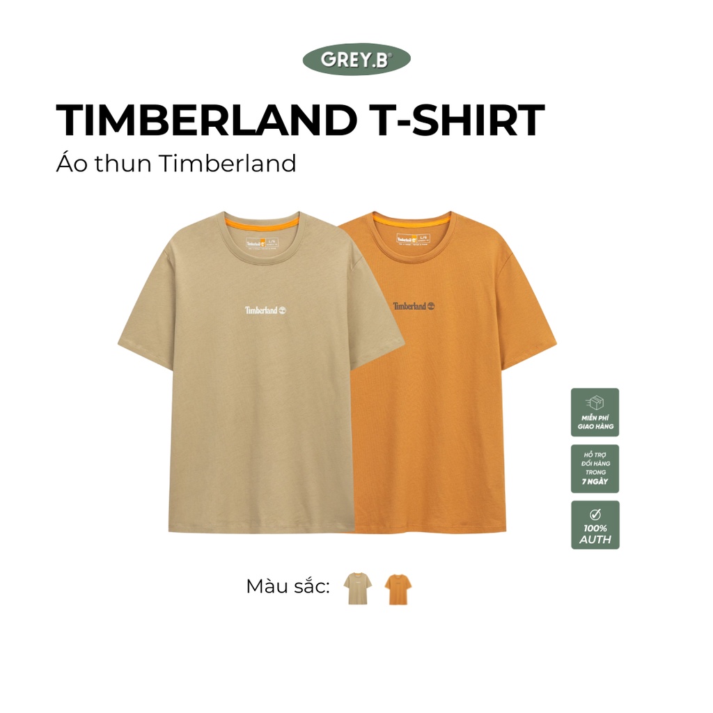 Áo Thun Tay Lỡ Timberland Behind Logo Tshirt GREYB Unisex Phong Cách Mỹ