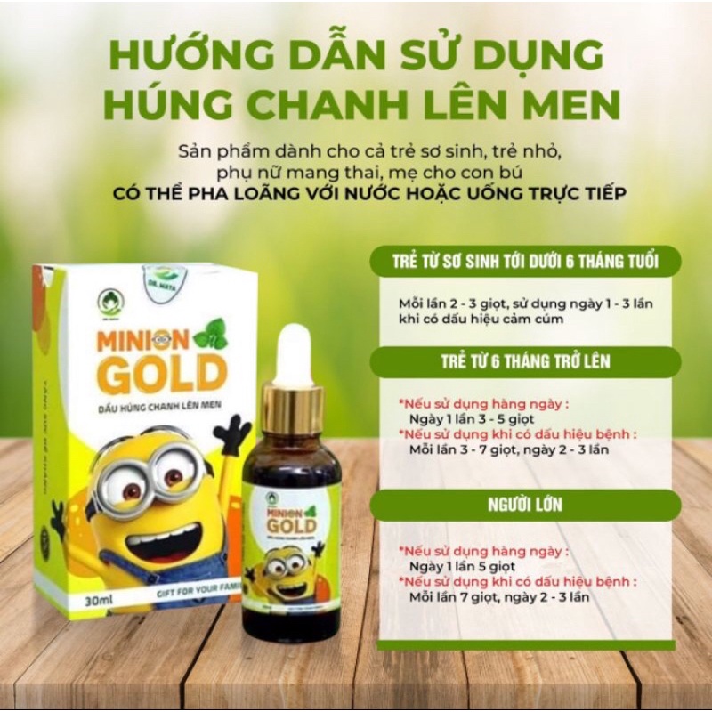 Dầu húng chanh lên men Minion Gold 30ml hết ho đờm, khò khè và tăng đề kháng