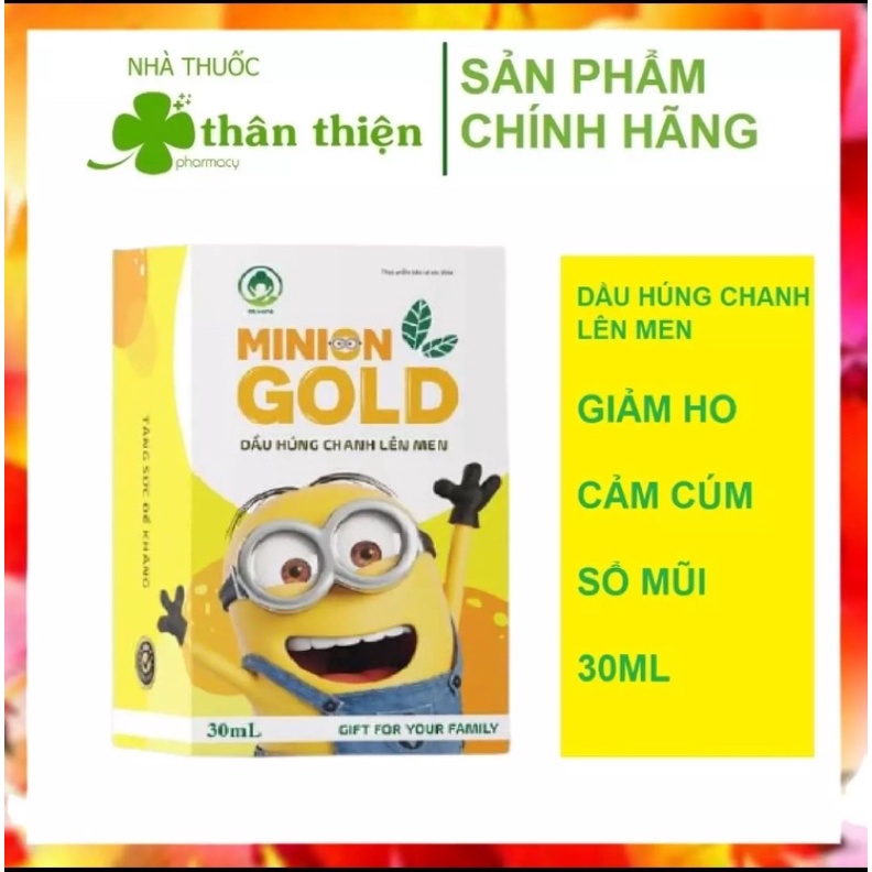 Dầu húng chanh lên men Minion Gold 30ml hết ho đờm, khò khè và tăng đề kháng