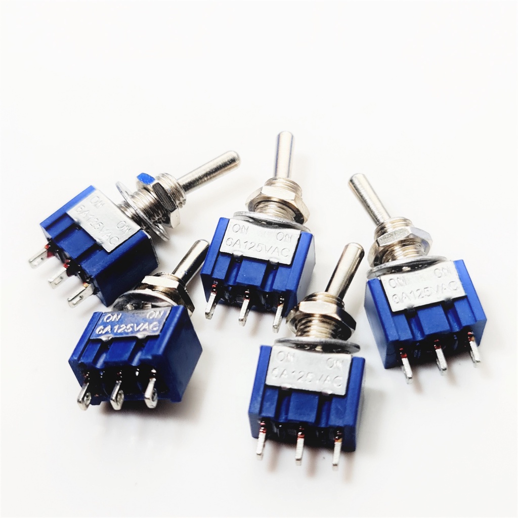 5 Cái Công tắc gạt 3 chấu on off . Công tắc MTS-102 6A-125V 3A-250V. Công tắc bập bênh 2 kênh mini - Limo