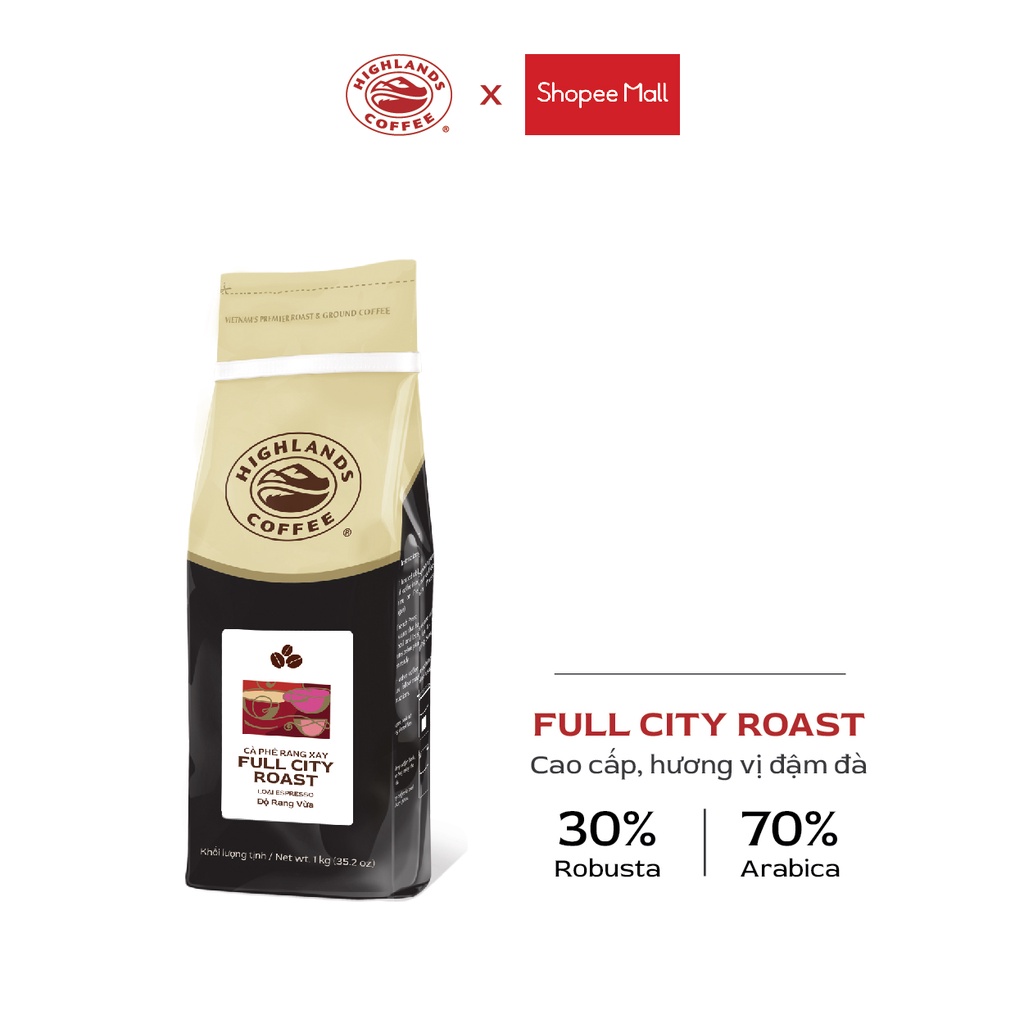 Cà Phê Hạt Full City Highlands Coffee 1kg