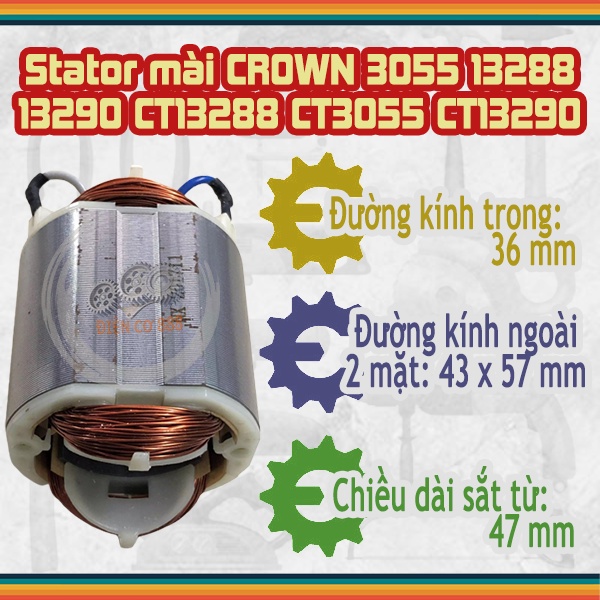 Stator mài CROWN 3055 13288 13290 CT13288 CT3055 CT13290 (Cuộn điện - pin 3055)