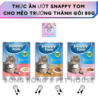 Thức ăn ướt snappy tom cho mèo trưởng thành 80g, pate snappy tom, pate cho mèo nhiều vị