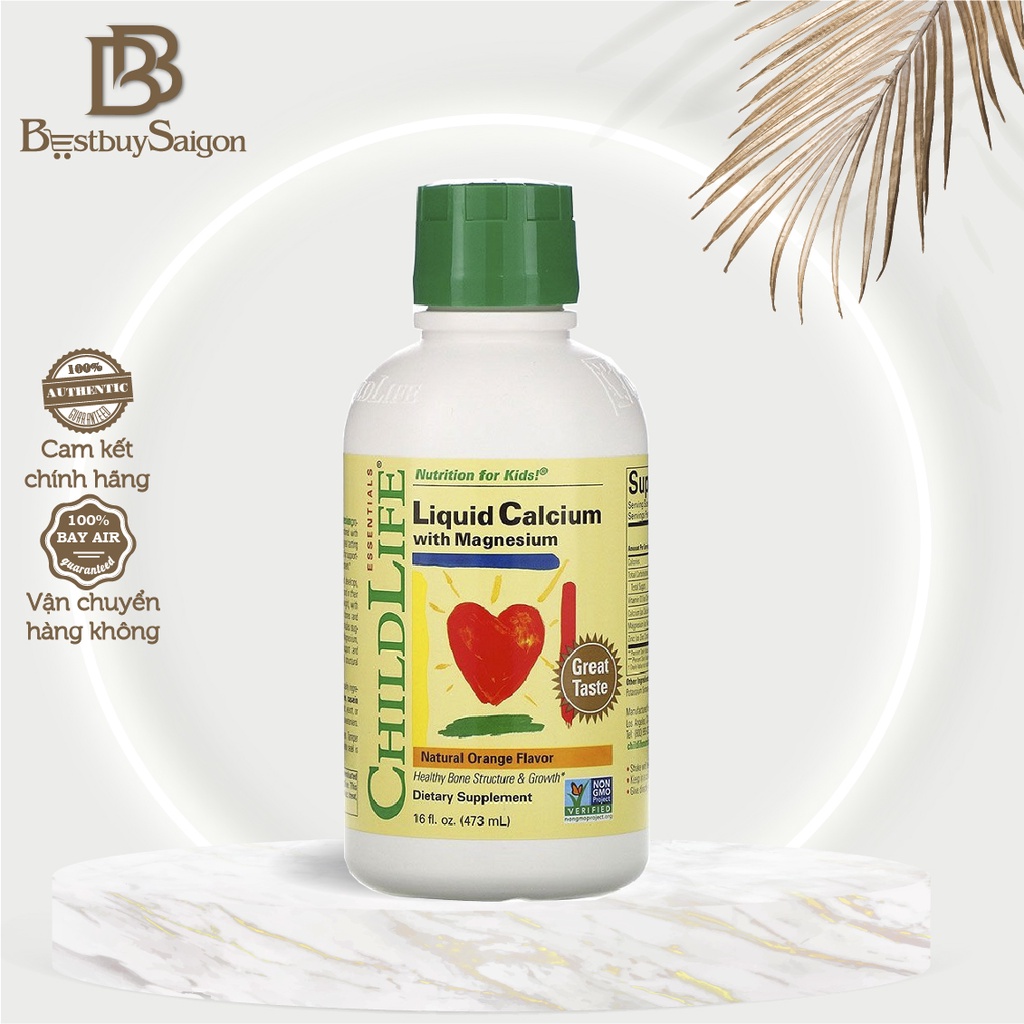 Canxi Hữu Cơ cho trẻ Child Life Liquid Calcium And Magnesium - Bổ sung Canxi,Mangie cho bé