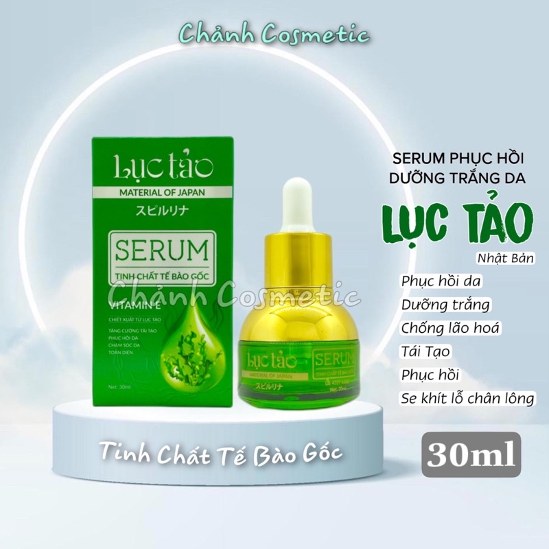 Serum Lục Tảo Giúp Phục Hồi, Dưỡng Trắng, Chống Lão Hoá, Se Khít Lỗ Chân Lông 30ml